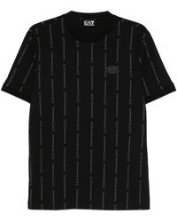 EA7 - Logo-Pattern T-Shirt - Lyst