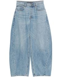 Alexander Wang - Crystal-Embellished Wide-Leg Jeans - Lyst