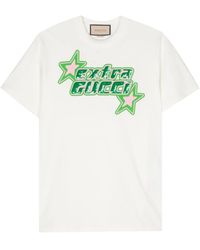 Gucci - T-Shirt Met Pailletten Logo - Lyst