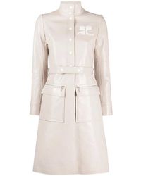 Courreges - Logo-Appliqué Vinyl Trench Coat - Lyst