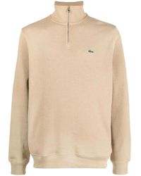 Lacoste - Embroidered-Logo Half-Zip Sweater - Lyst