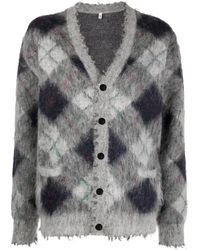 R13 - Argyle-knit Mohair Wool-blend Cardigan - Lyst