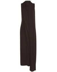 Sportmax - Robe Longue Staffa Drapée Sans Manches - Lyst