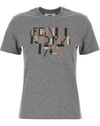 Fendi - Camiseta de algodón con logo estampado - Lyst