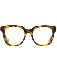 Moncler - Tortoiseshell Square-Frame Glasses - Lyst