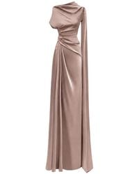 Gemy Maalouf - Asymmetrical-Neckline Draped Dress - Lyst