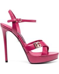 Dolce & Gabbana - Logo-Plaque Platform Sandals - Lyst