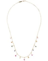 Suzanne Kalan - 18Kt Rose Dangle Sapphire And Diamond Necklace - Lyst