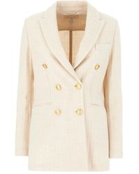 Circolo 1901 - Herringbone double-breasted jacket - Lyst