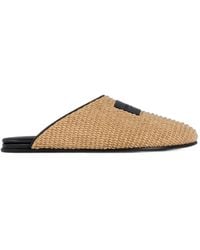 Givenchy - Label Raffia-Effect Flat Mules - Lyst