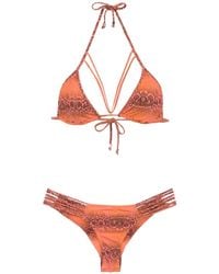 Amir Slama - Printed Triangle Top Bikini Set - Lyst