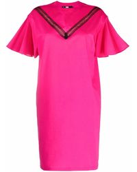 KARL LAGERFELD - Lace-Insert Jersey Dress - Lyst