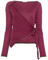 Damson Madder - Hannie Wrap Tie Knitted Top - Lyst