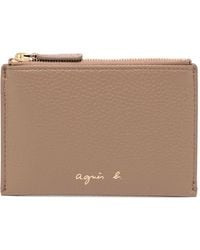 agnès b. - Logo-Plaque Leather Wallet - Lyst