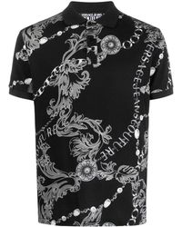 Versace - Baroque-pattern Print Polo Shirt - Lyst