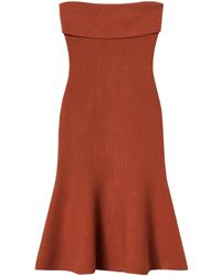 Twinset - Strapless Flared Midi Dress - Lyst