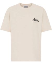 AMISH - Graphic-Print Logo-Embroidered T-Shirt - Lyst