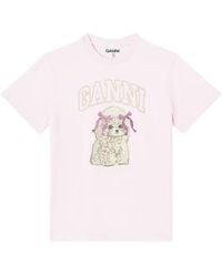 Ganni - "Poddle" Cotton T-Shirt - Lyst
