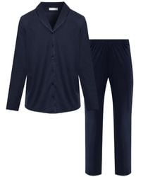 Hanro - Button-Up Cotton Two-Piece Pyjama Set - Lyst