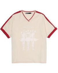Bimba Y Lola - Graphic-Print V-Neck T-Shirt - Lyst