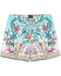 CAMILLA - Gardens Of Queluz-Print Swim Shorts - Lyst
