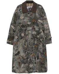 Ziggy Chen - Abstract-Print Spread-Collar Coat - Lyst