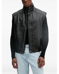 Versace Jeans Couture - Button-Fastening Leather Vest - Lyst