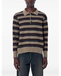 Ssstein - Striped-Knit Polo Sweater - Lyst