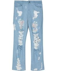 Collina Strada - Sequin-Detail Distressed Jeans - Lyst