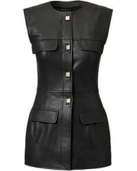 TOVE - Gia Buttoned Leather Blouse - Lyst