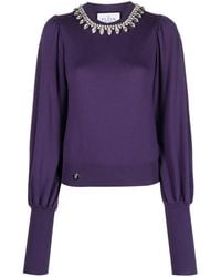 Philipp Plein - Crystal-Embellished Wool Knitted Jumper - Lyst
