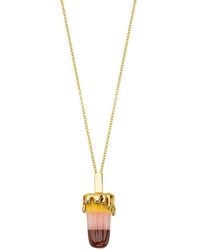 EDINA KISS - Collier À Pendentif Serti D'Agate Et D'Opale - Lyst