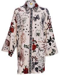 Agua Bendita - Chrissy Rose-Print Shirt - Lyst