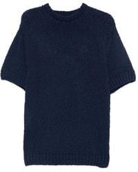 Arte' - Logo-Intarsia Short-Sleeve Sweater - Lyst