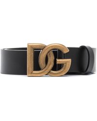 Dolce & Gabbana Riem Met Logogesp - Zwart