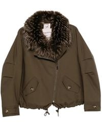 VALENTINI 1972 - Faux-Fur Trim Drawstring Coat - Lyst