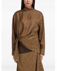 Ferragamo - Blouse Asymétrique À Imprimé Graphique - Lyst
