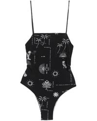 Osklen - Graphic-Print Cross-Back Swimsuit - Lyst