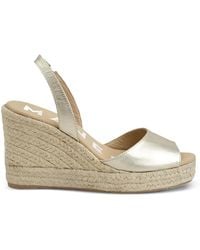 Manebí - Metallic-Leather Slingback Espadrilles - Lyst