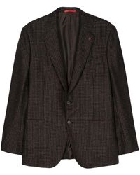 Isaia - Houndstooth Single-breasted Blazer - Lyst