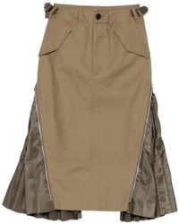 Sacai - Zip-Detail Midi Skirt - Lyst
