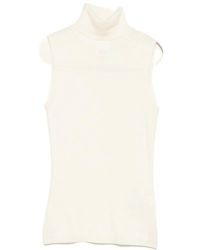 Allude - Ribbed-Knit Roll-Neck Top - Lyst