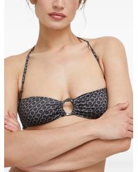 Trussardi - Monogram-Print Ring-Detail Bikini Top - Lyst