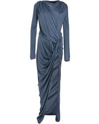Atlein - Abito Lungo Con Scollo A V - Lyst