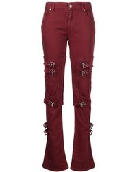 Blumarine - Buckle-embellished Cut-out Jeans - Lyst