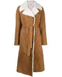 Maje - Notched-collar Shearling Coat - Lyst