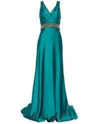 Gemy Maalouf - V-Ausschnitt-Kleid mit Nieten - Lyst