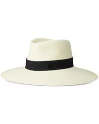 Maison Michel - Grosgrain-Trim Straw Fedora Hat - Lyst