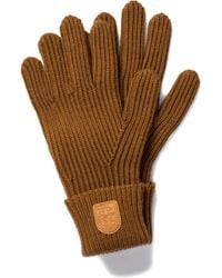 Parajumpers - Ribgebreide Handschoenen Met Leren Patch - Lyst