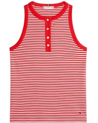 Tommy Hilfiger - Henley Striped Top - Lyst